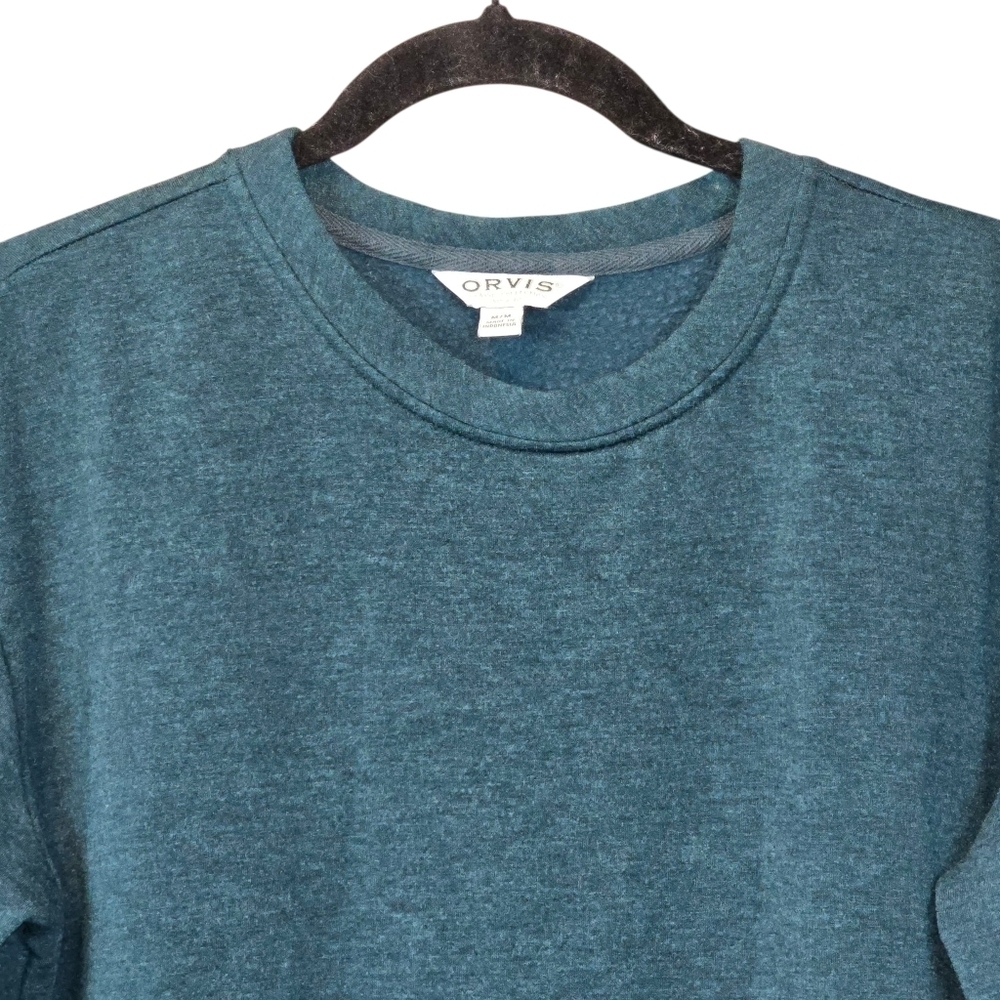Orvis Cozy Long Sleeve Crewneck Pullover Sweatshirt Green Size Medium - Picture 4 of 9